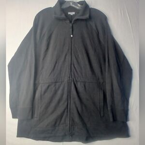 T by Talbots Size XL Blue Sweatshirt Full Zip Jacket Pockets
